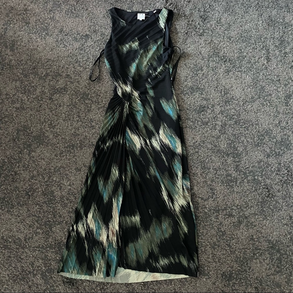 H Halston Heritage printed Pleated Faux Wrap Dress new - Picture 4 of 8